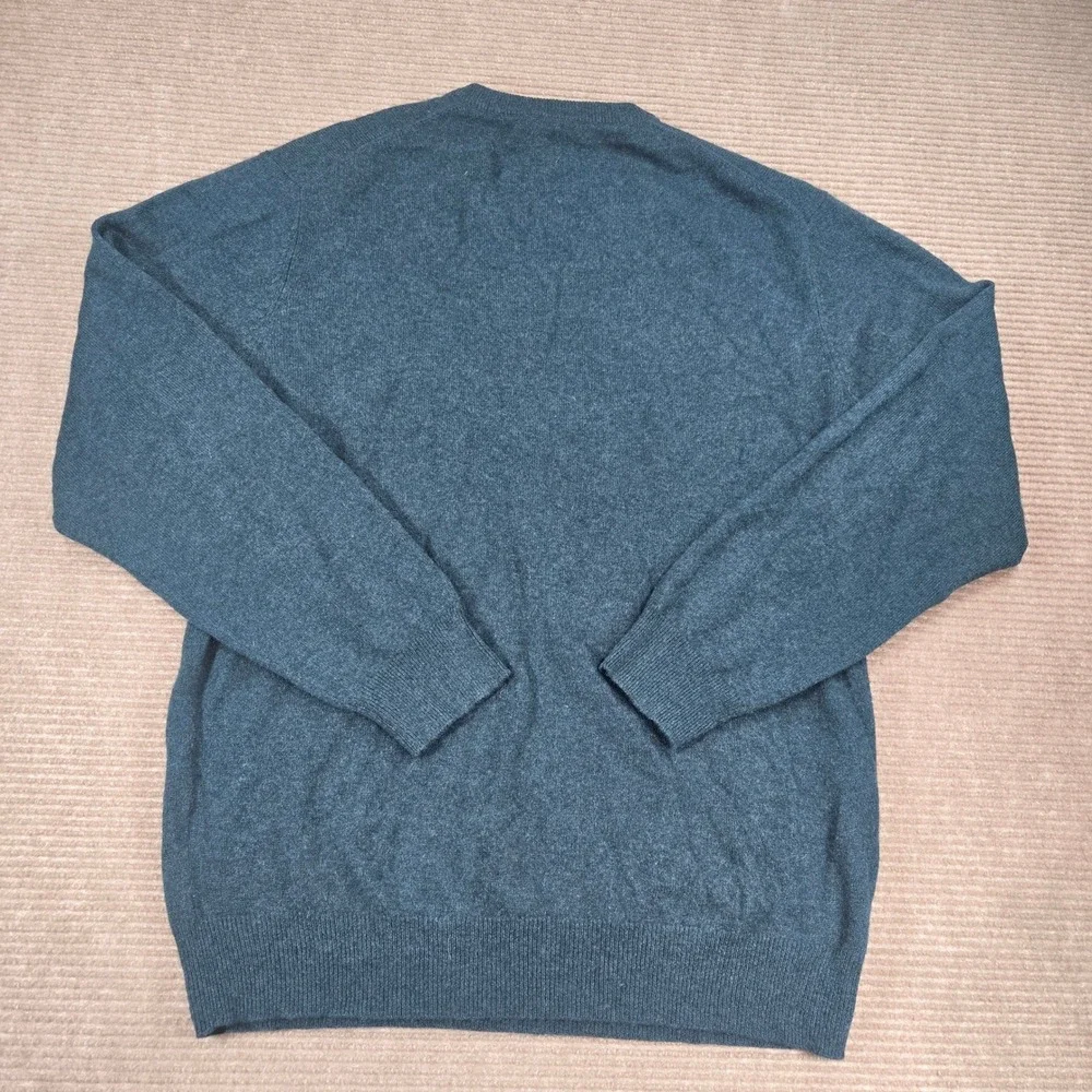 Jos. A. Bank Mens XL Teal 100% Cashmere Traveler Collection V-Neck Sweater